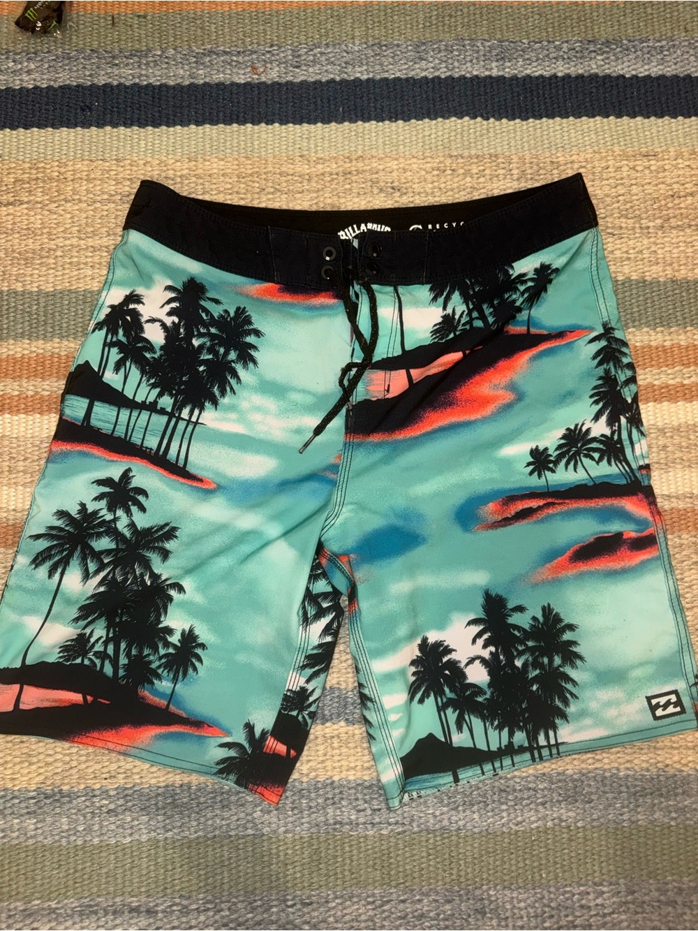 Billabong Teal Palm Tree Boardshorts Boys